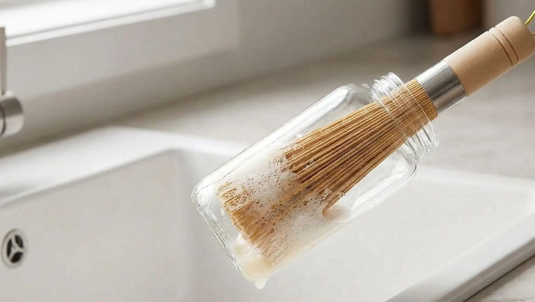 brosse vaisselle douce pour nettoyer les biberons de bébé