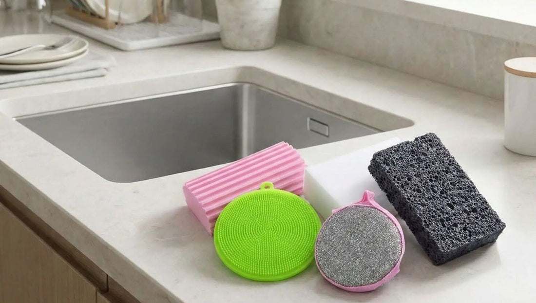 différentes éponges vaisselle pour la cuisine