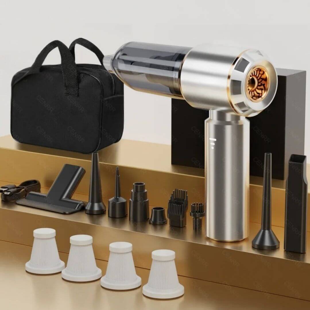 aspirateur a main gris accessoires sac