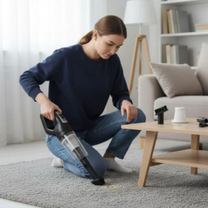 aspirateur a main puissant ramassage miettes tapis gris