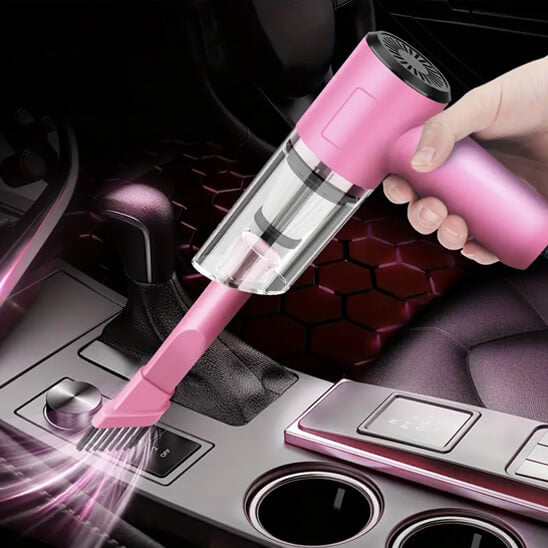 aspirateur a main puissant rose voiture plastique