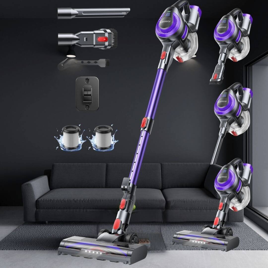 aspirateur a main puissant violet acier accessoire complet