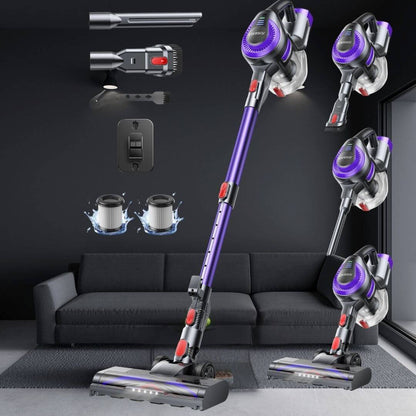 aspirateur a main puissant violet acier accessoire complet