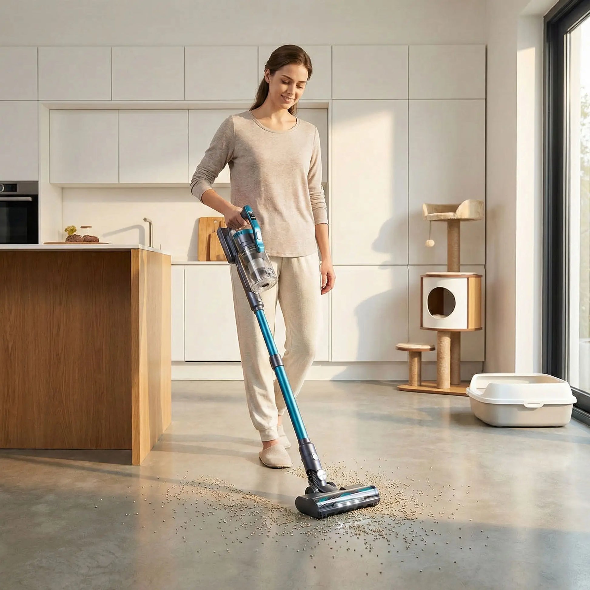 aspirateur a main ramassage litiere cuisine sol dur
