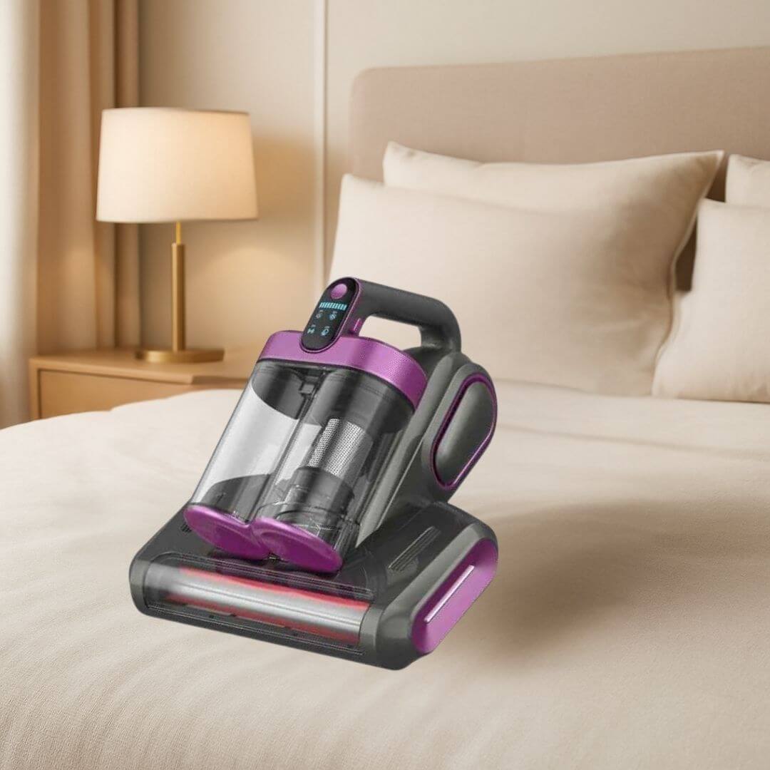 aspirateur a main violet gris reservoir