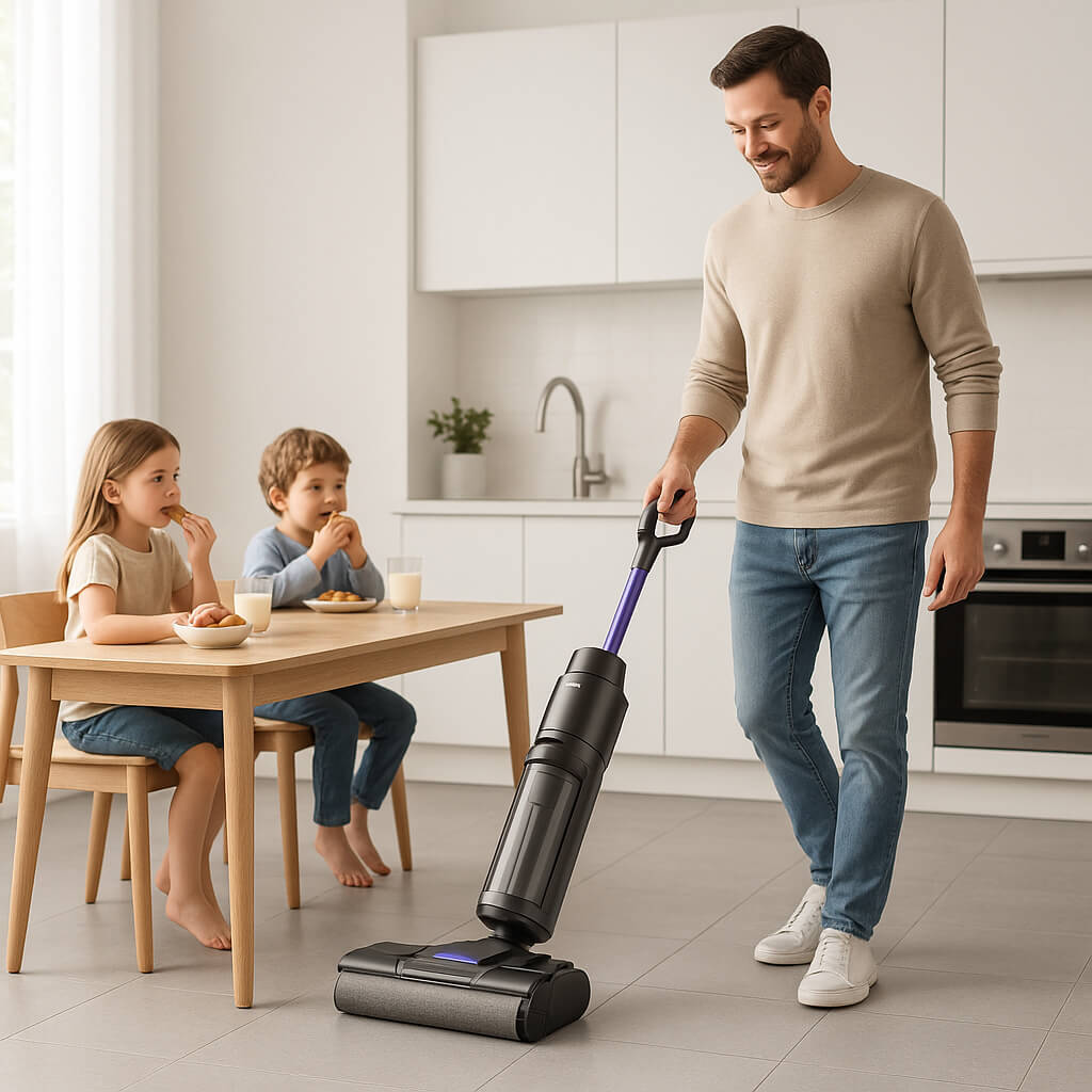 aspirateur laveur sans fil sol lino