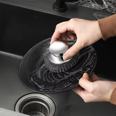 assiette fragile brosse vaisselle grise acier