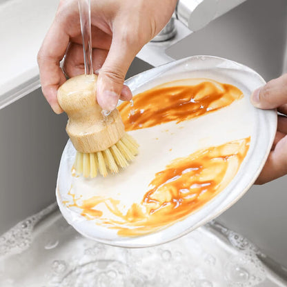 assiette sale brosse vaisselle bambou