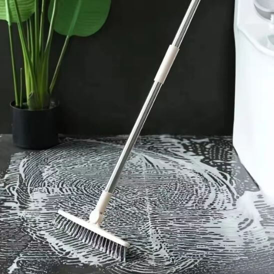 balai brosse beige nettoyage sol lino gris