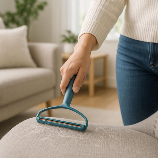 brosse anti poil bleu nettoyage fauteuil