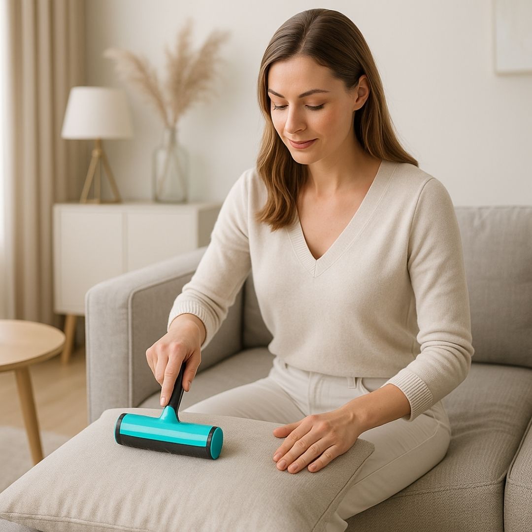 brosse anti poil coussin canape pratique ergonomique