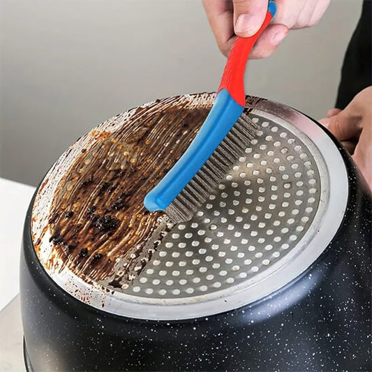 brosse metallique bleu rouge decapage poele