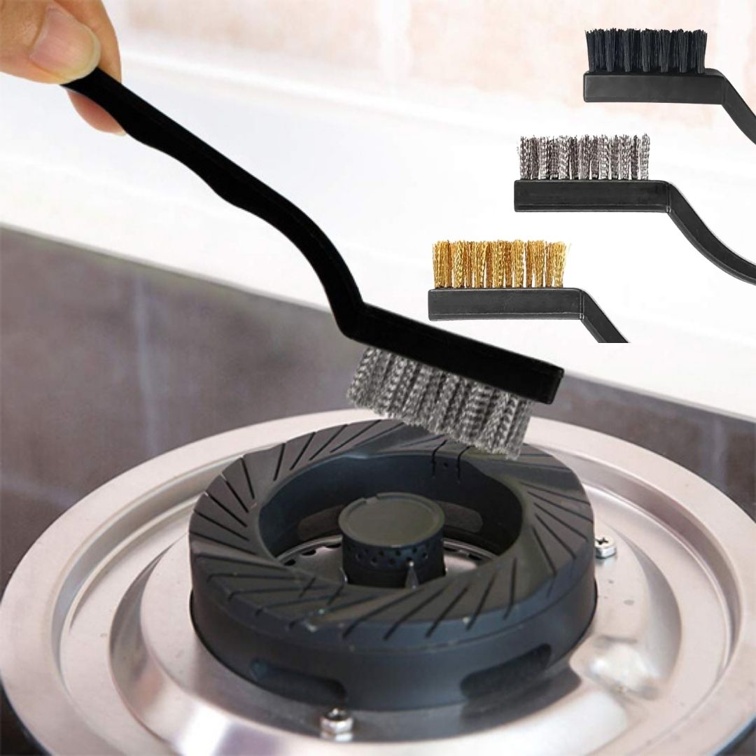 brosse metallique lot trois tete nylon acier