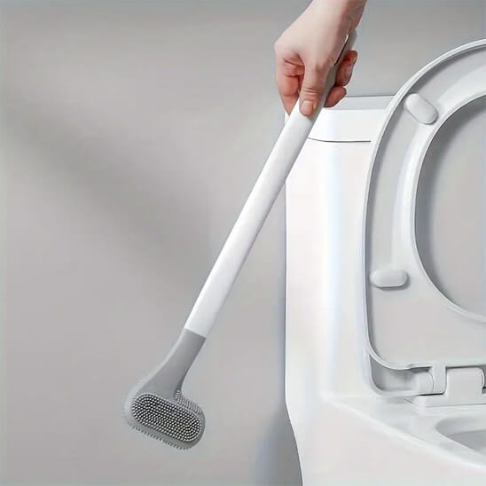 brosse pour wc ergonomique grise