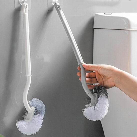 brosse pour wc fixable mur grise blanche