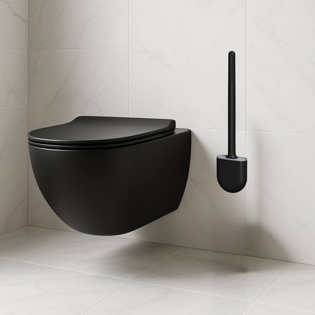 brosse pour wc suspendu noir tres elegante