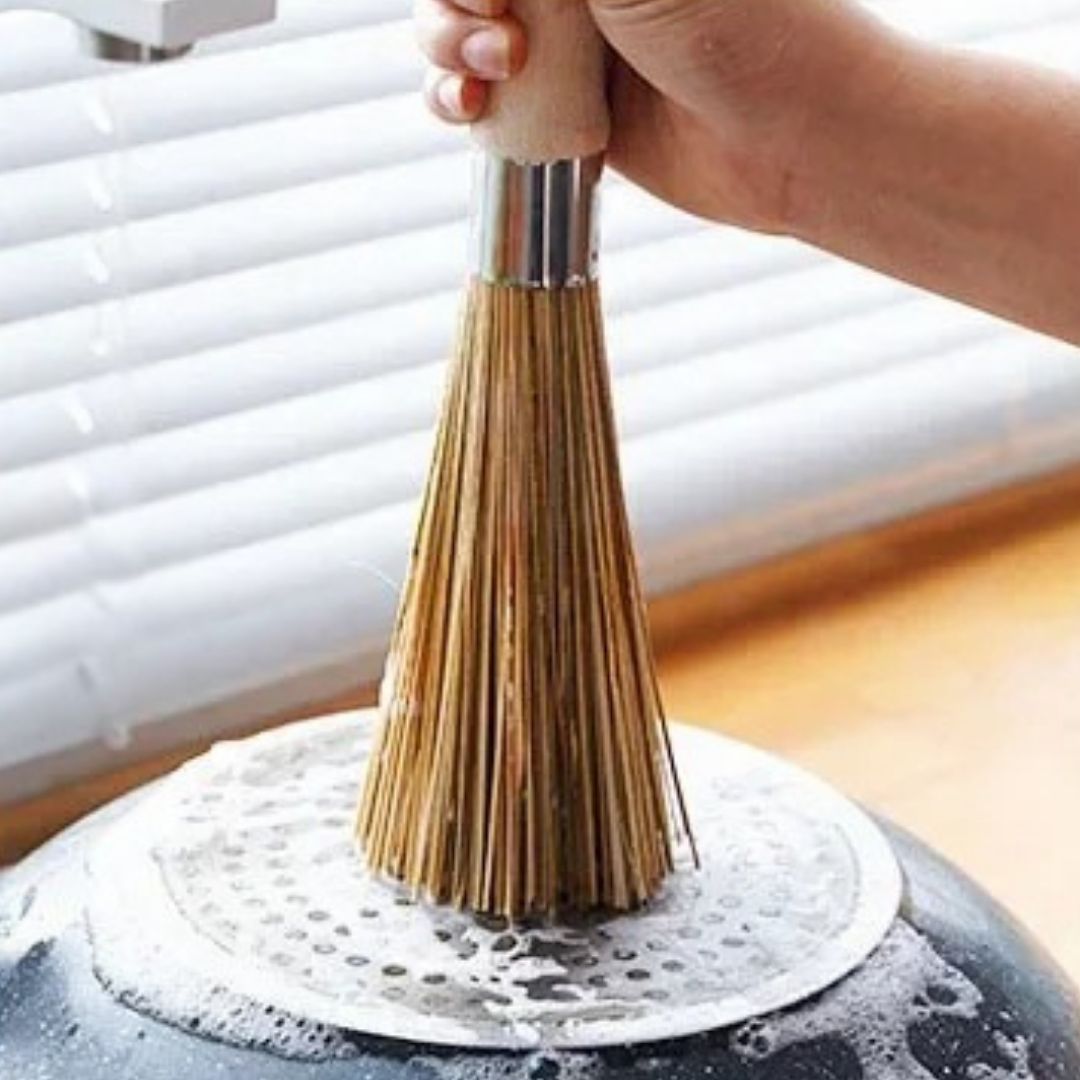 brosse vaisselle bambou wok nettoyage