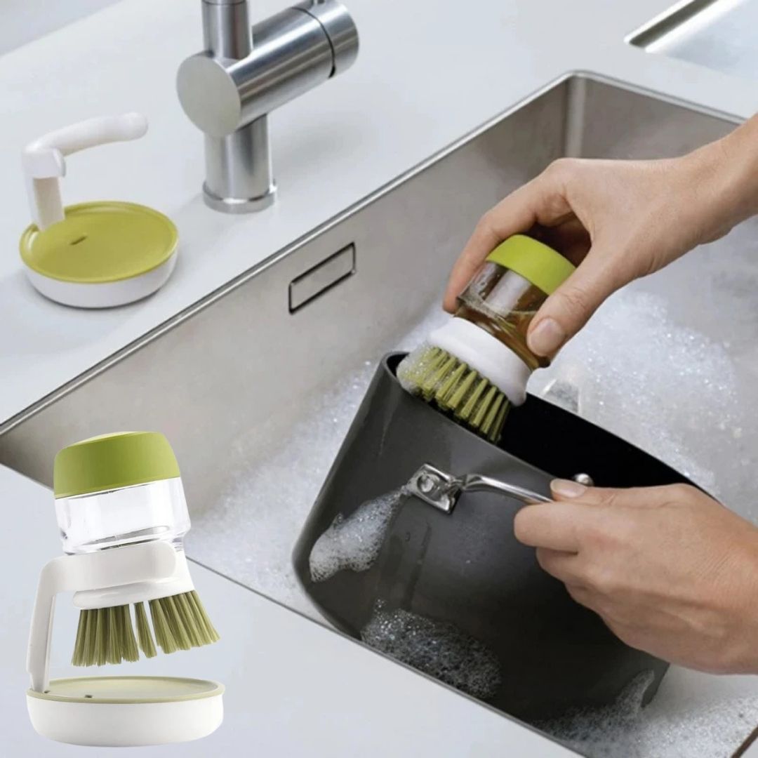brosse vaisselle complete verte