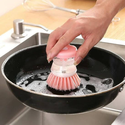 brosse vaisselle rose clair nettoyage intense poele