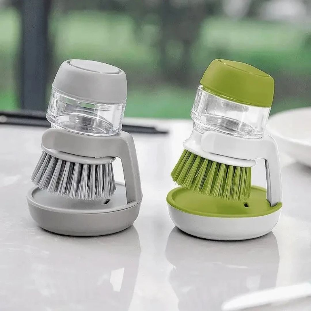 brosse vaisselle verte blanche grise complete
