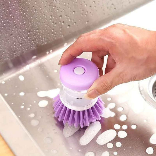 brosse vaisselle violette nettoyage plaque