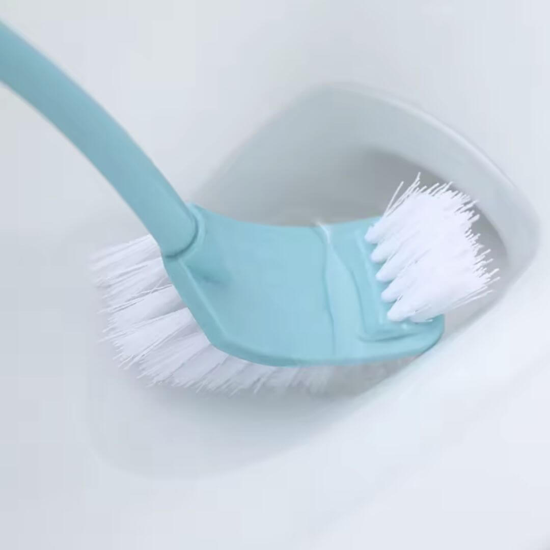 brosse wc bleu ciel fond cuvette nettoyage