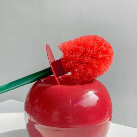brosse wc elegante rouge cerise