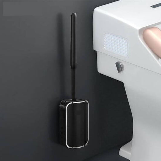 brosse wc noir or fixation mural pratique