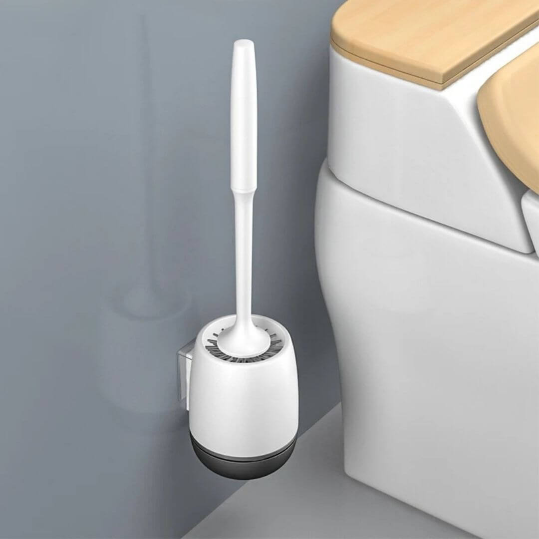 brosse wc socle noir suspendu design