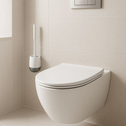 brosse wc suspendu clair grise socle