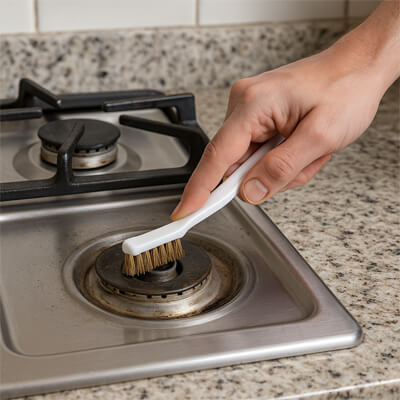 decapage gaz bruleur brosse metallique menage