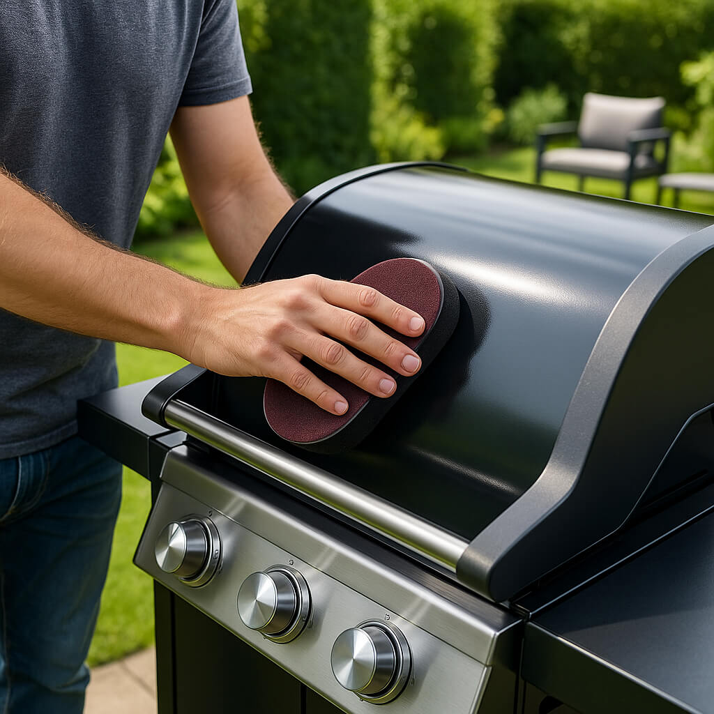 dessus barbecue eponge magique homme