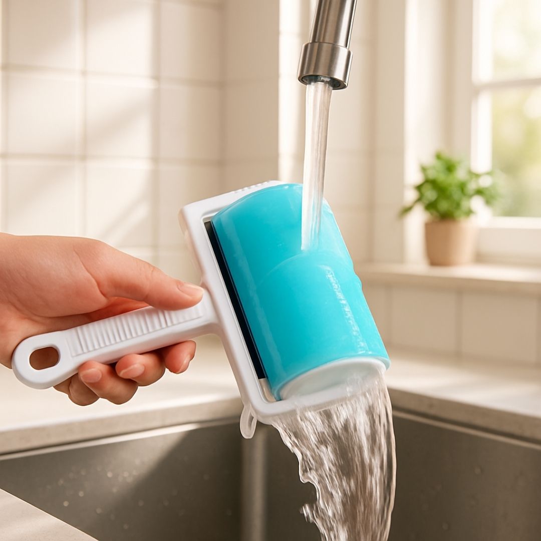 entretien rincage brosse anti poil bleu