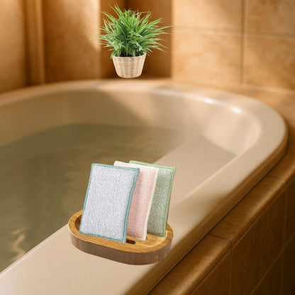 eponge bambou salle eau couleurs diverse