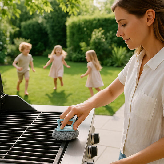 eponge femme nettoyage grille barbecue