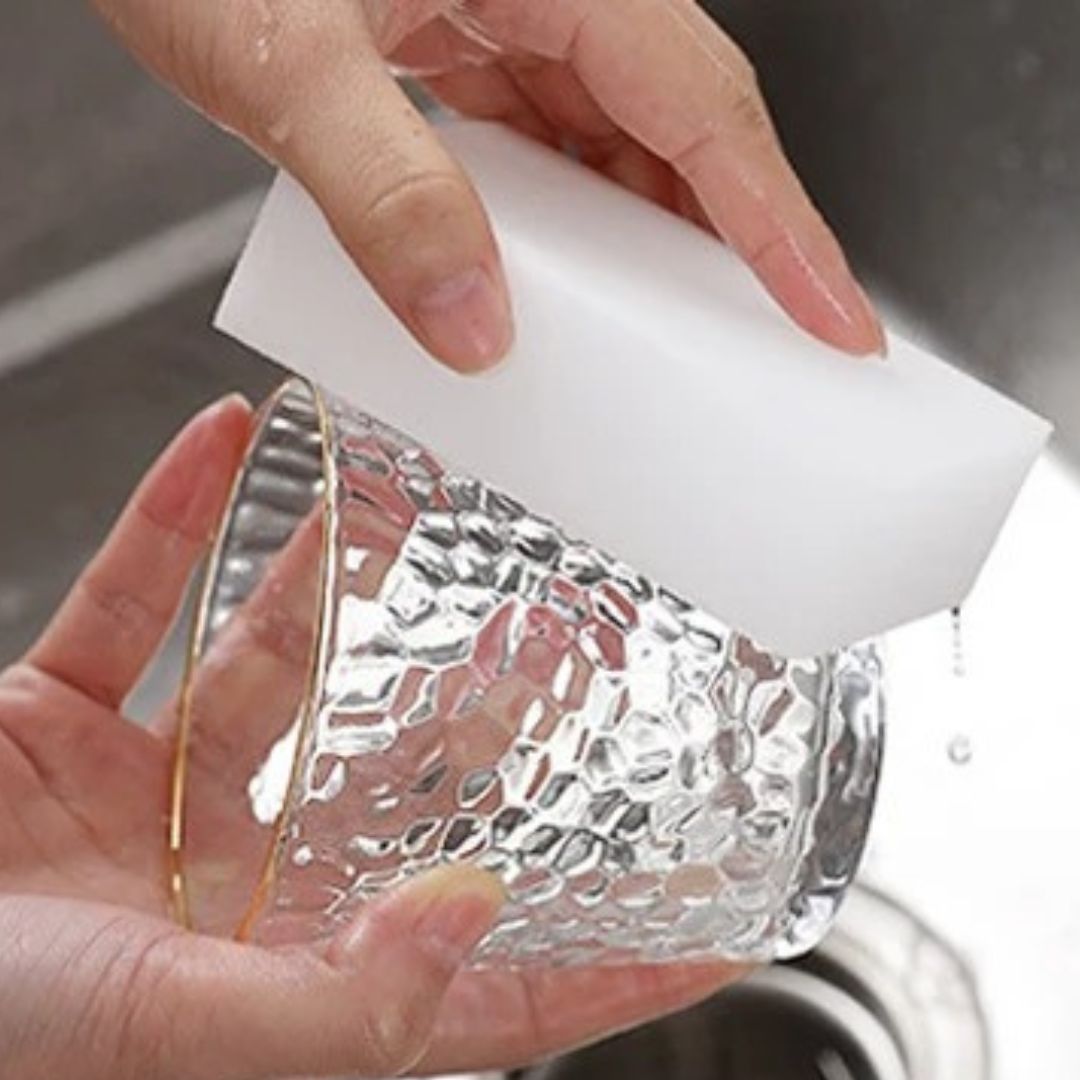 eponge magique blanche nettoyage verre fragile crystal