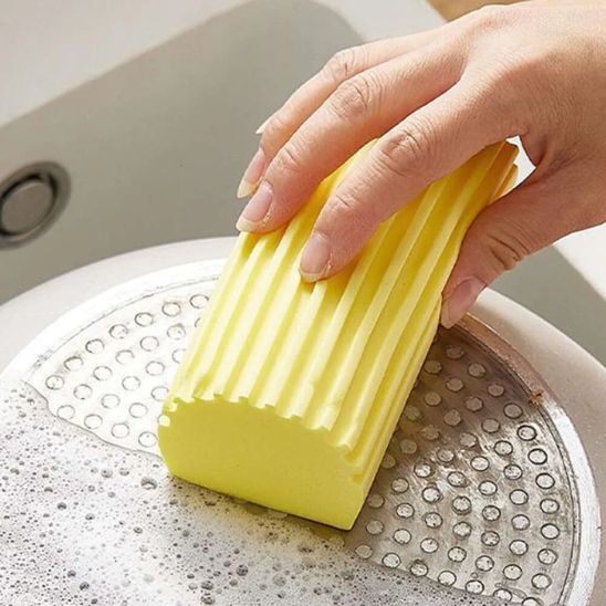 eponge magique douceur jaune
