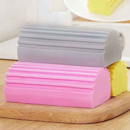 eponge magique durable grise rose jaune