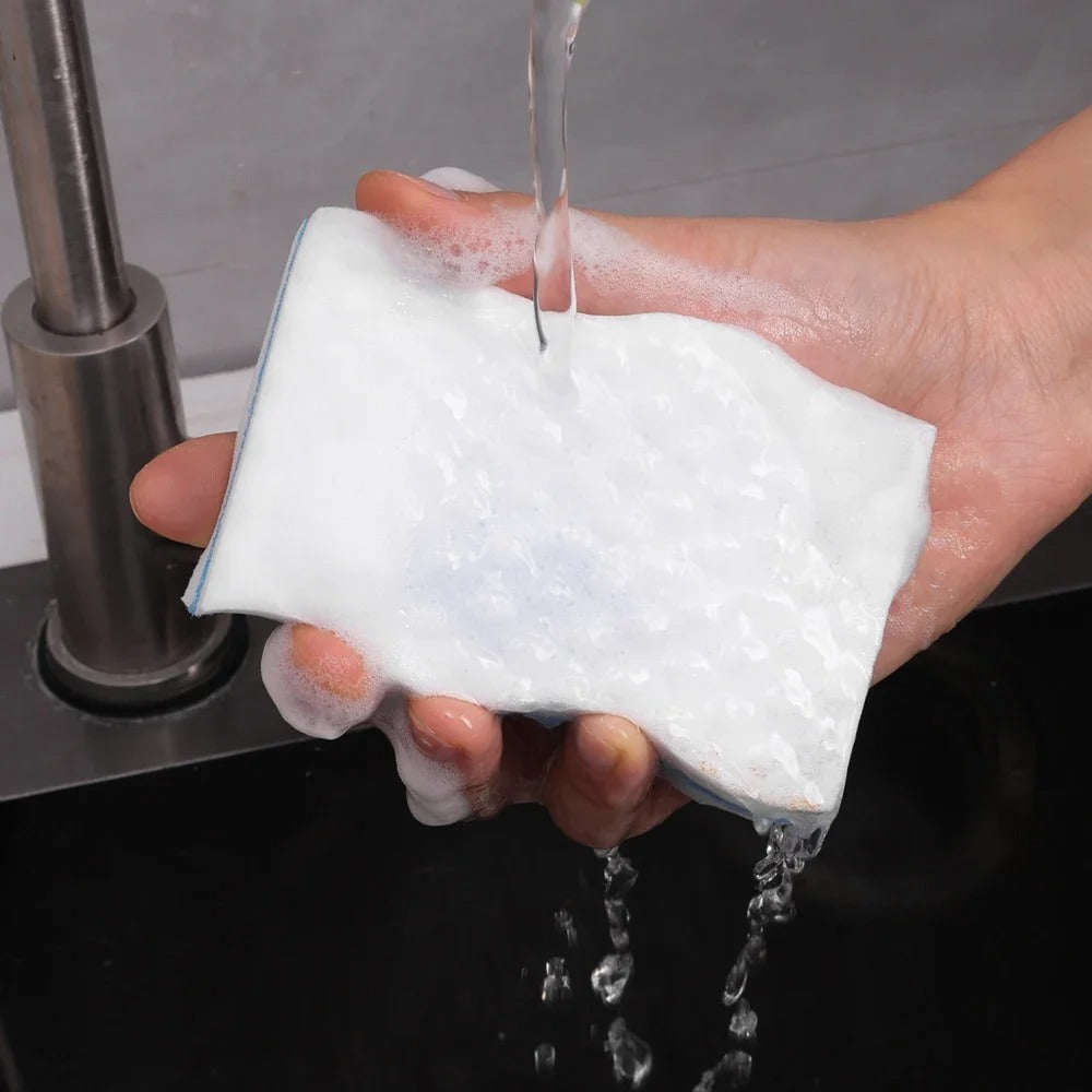 eponge magique entretien rincage eau blanche