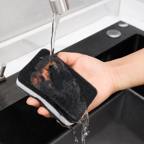 eponge noir blanche rincage graisse eau