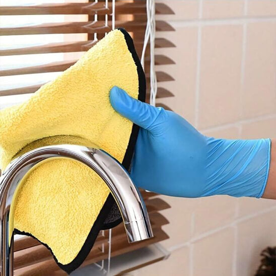 essuyage robinet chiffon microfibre jaune