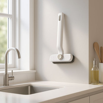 fixation mural brosse de nettoyage blanche cuisine