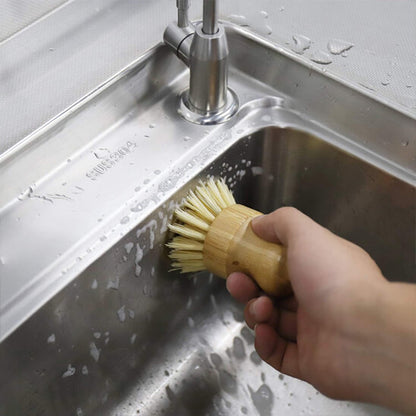 inox nettoyage brosse vaisselle bambou