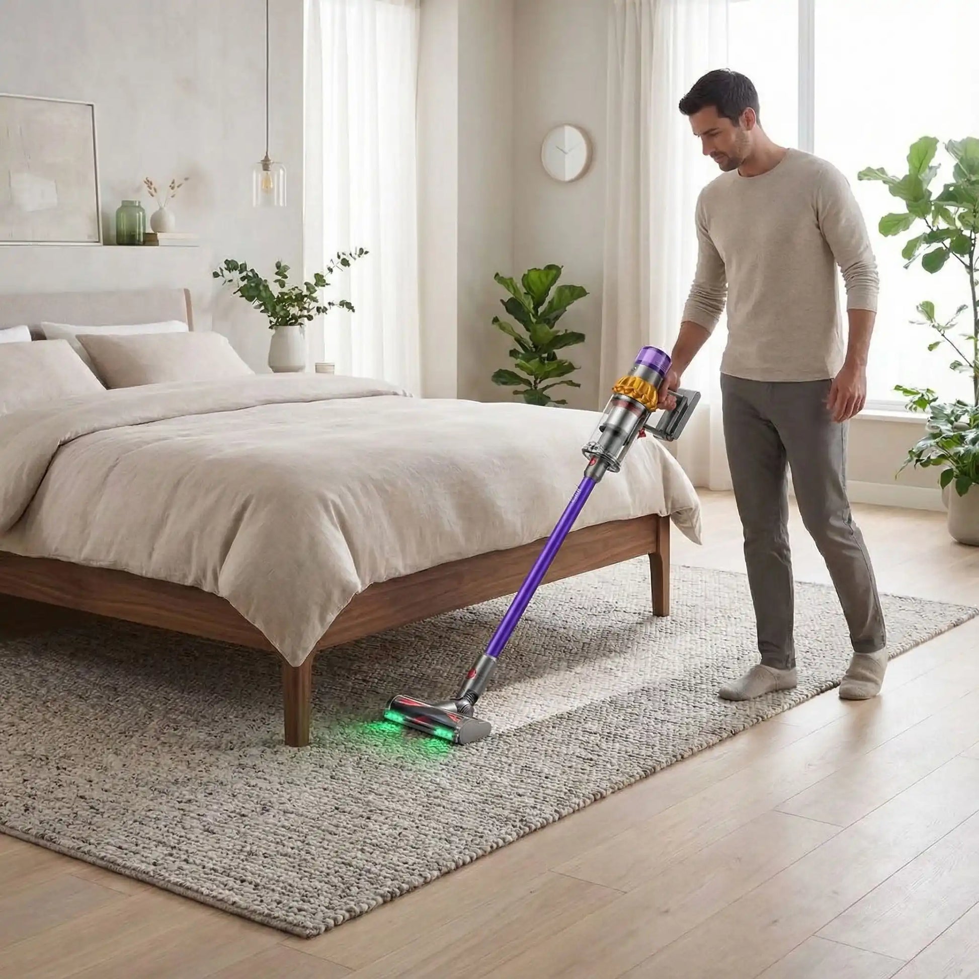 lampe led detecteur aspirateur a main violet intelligent