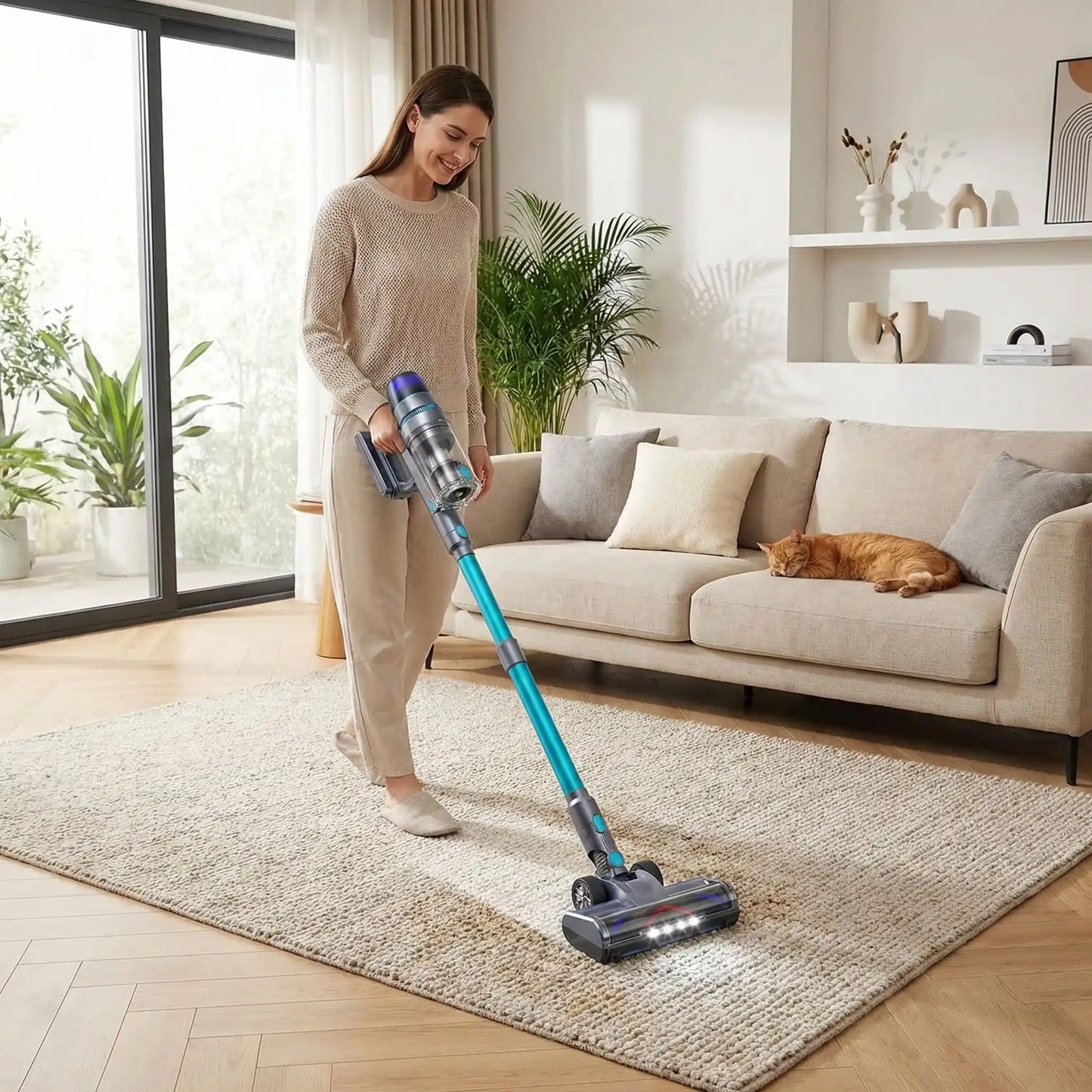 lumiere intelligent poussiere aspirateur a main tapis beige