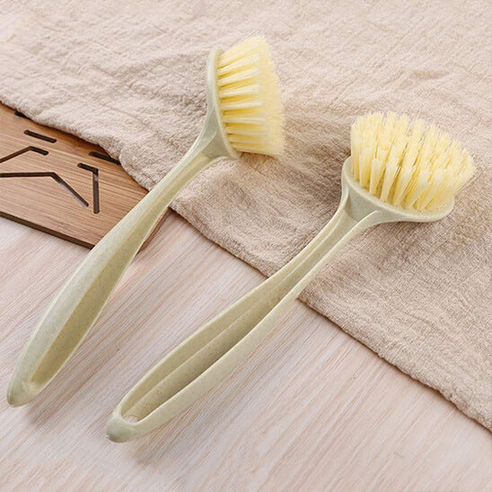 manche long brosse vaisselle beige