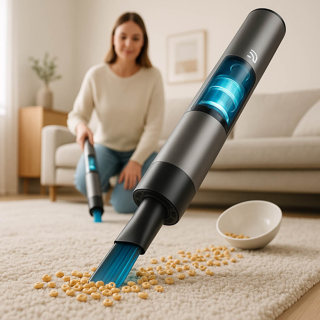 mini aspirateur puissance aspirations debris tapis