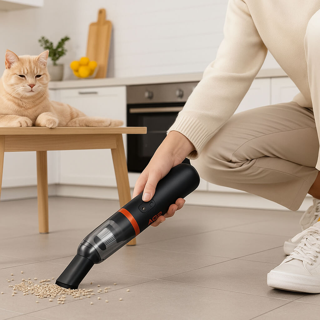 mini aspirateur ramassage litiere chat cuisine