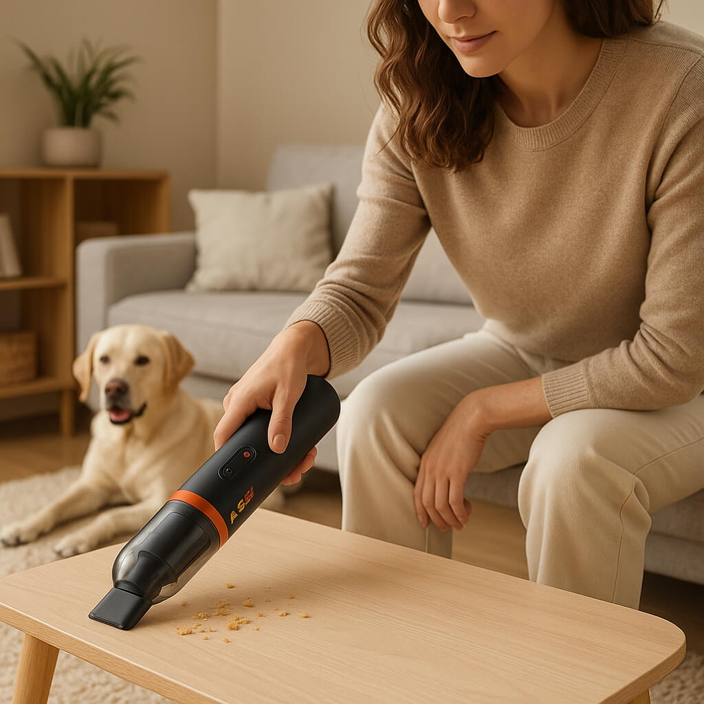 mini aspirateur table basse femme aspiration
