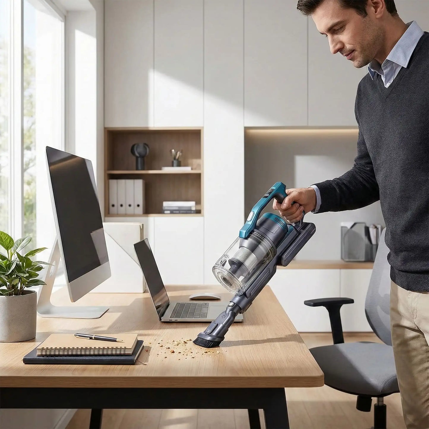 mode brosse aspirateur a main nettoyage bureau